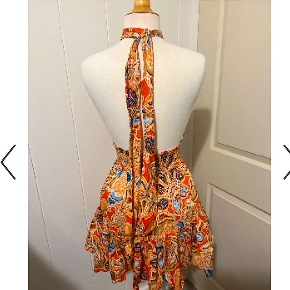 NWT Misa Los Angeles Tula Floral Poplin Halter Mini Dress - Picture 8 of 11